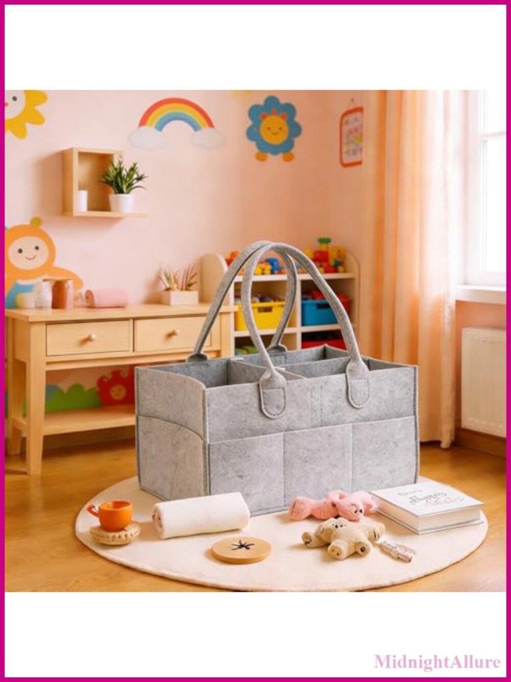 Reusable Felt Tote Bag Foldable Versatile for Shopping Grocery Lunch Commuter